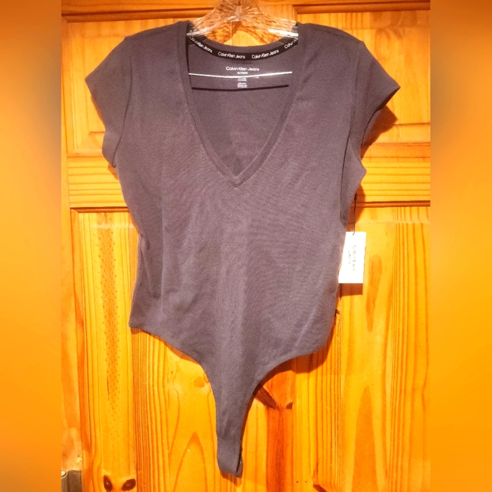 Calvin Klein Women's Black Bodysuit Top